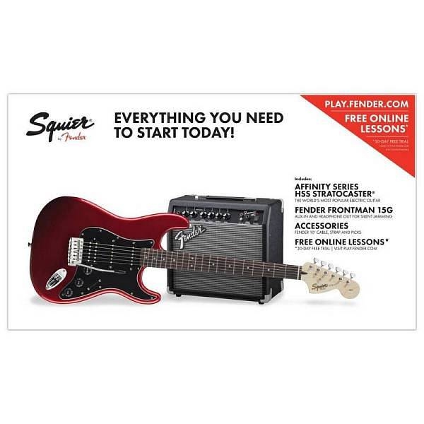 squier by fender affinity stratocaster hss pack candy apple red