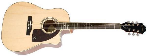 epiphone aj 220sce natural   chitarra acustica elettrificata   abete massello