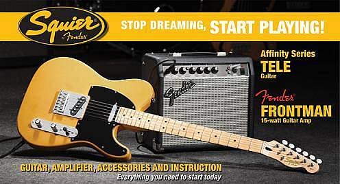 squier by fender squier affinity telecaster pack wfrontman 15g amp   bbl