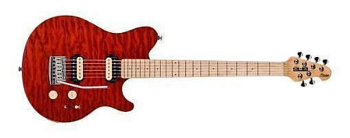 sterling by music man ax 3 trd   transparent red