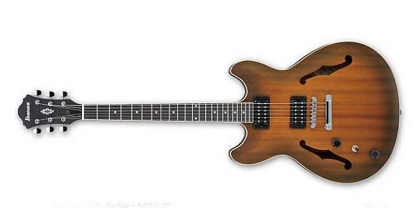 ibanez as53l tf   chitarra semi hollow mancina   tobacco flat