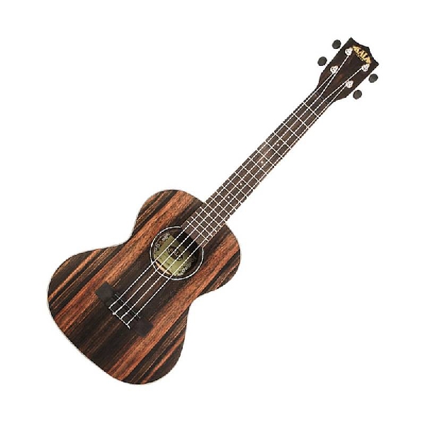 kala ka eby te ukulele tenore striped ebony elettrificato con borsa