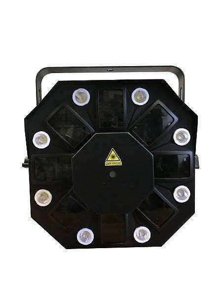 extreme trifex spider i 3 effetti in 1 tipo stinger  8 led x 1w strobo  spideray 5 x 3w rgbwa dmx