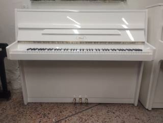 pianoforte ibach 116 bianco lucido tedesco con trasporto e panca incl