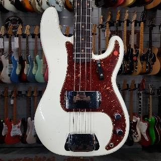 fender - custom shop 63 precision bass journeyman relic olympic white - spedizione gratis