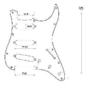 parts planet battipenna per stratocaster sss bianco - st62wbw