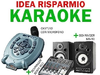 m live okyfly 2 idea risparmio + microfono + mixer behringer xenyx 802 + casse behringer ms40