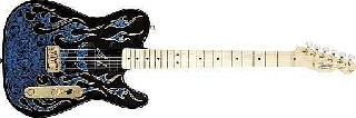 fender james burton telecaster mn blue paisley flames