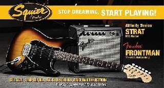 squier by fender squier affinity strat hss pack w/frontman 15g amp - bsb