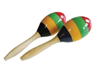 extreme coppia di maracas in legno decorate - misura piccola - exm8