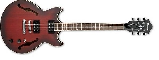 ibanez am53srf sunburst red flat chitarra semiacustica