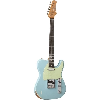 eko vt-380 relic daphne blue - chitarra elettrica stile telecaster vintage