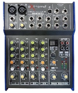 extreme mx802du mixer 4 canali compatto per live con effetti e usb